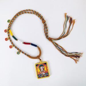 ATG Handmade Pendant Features a Detailed Tangka Art Style, Inspired by Traditional Tibetan Motifs. Finely Crafted Zodiac Guardian God Buddha Plaque
